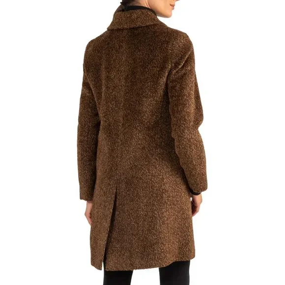 SOFIA CASHMERE Wool & Suri Alpaca Blend Car COAT Size 12 L Brown NEW $1195 - Picture 2 of 11